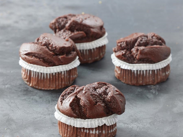 Chocolade muffins 4 glutenvrij Bakker Le